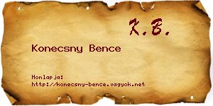 Konecsny Bence névjegykártya